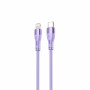 Tellur silikona Type-C – Lightning kabelis, PD 30 W, 1 m, violets