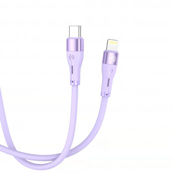 Tellur silikona Type-C – Lightning kabelis, PD 30 W, 1 m, violets