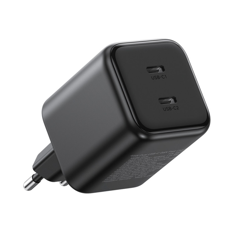 Ugreen X526 lādētājs 45 W, 2 x USB-C, GaN, melns