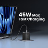Ugreen X526 lādētājs 45 W, 2 x USB-C, GaN, melns