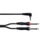 Cordial 14868 audio Y adapteris, 1x 3,5 mm džeka spraudnis - 2x 6,3 mm džeka spraudnis (mono), 3 m, melns