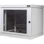 Silence Rack 99SRWV124GG skaņu izolējošs 19 collu sienas tīkla skapis, 12 U, dziļums 450 mm, caurspīdīgas durvis, 1 kluss ventilators, gaiši pelēks