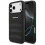 Mercedes AMG00117 vāciņš iPhone 18 Pro Max / 17 Pro Max, AMG Leather Debossed Lines Logo, melns