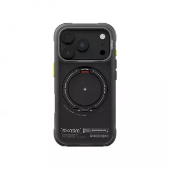 Skinarma Atlas vāciņš iPhone 18 Pro / 17 Pro ar MagSafe un grozāmu statīvu, melns