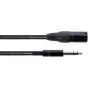 Cordial EM 0,5 MV audio kabelis [1x XLR spraudnis, 3 kontaktu – 1x 6,3 mm (stereo) Jack spraudnis], 0,50 m, melns