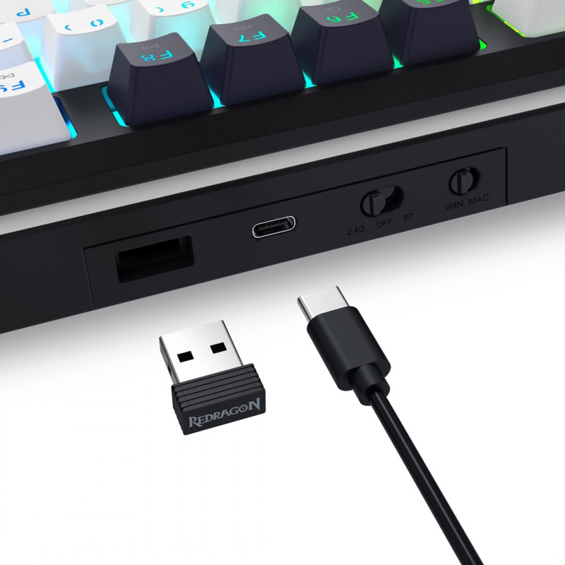 Redragon Wildslash LCD Pro K746WB-RGB-PRO spēļu tastatūra