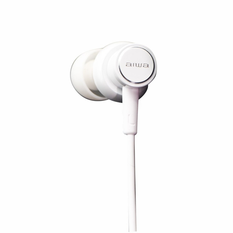 Aiwa ESTM-500W vadu austiņas ar mikrofonu, 3,5 mm pieslēgvieta, baltas