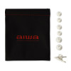 Aiwa ESTM-500W vadu austiņas ar mikrofonu, 3,5 mm pieslēgvieta, baltas