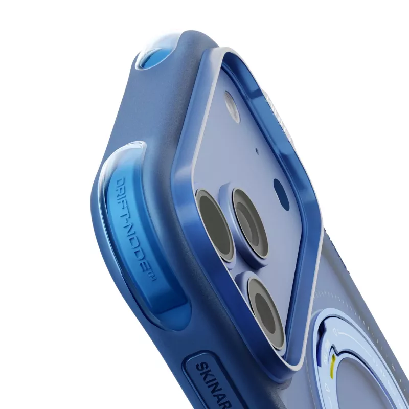 Skinarma Atlas vāciņš ar MagSafe un rotējošu statīvu iPhone 18 Pro Max / 17 Pro Max, zilā krāsā