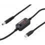 VOLTCRAFT VC-18735745 USB sprieguma pārveidotājs, DC spraudnis 5,5 x 2,1 mm, USB-C PD/DC, regulējams izejas spriegums, ar DC adapteri, melns