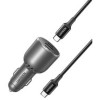 Ugreen EC705 auto lādētājs, USB + 2x USB-C, 130 W, ar 1 m 5 A kabeli