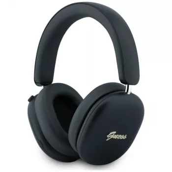 Guess GUE005823 uz ausīm liekamas austiņas, Metallic Effect Metal Script Logo, Bluetooth, ENC, melnas