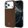 Mercedes Mer008905 apvalks iPhone 18 Pro / 17 Pro, Leather Semi Wrap Wood Effect, MagSafe, camel krāsā
