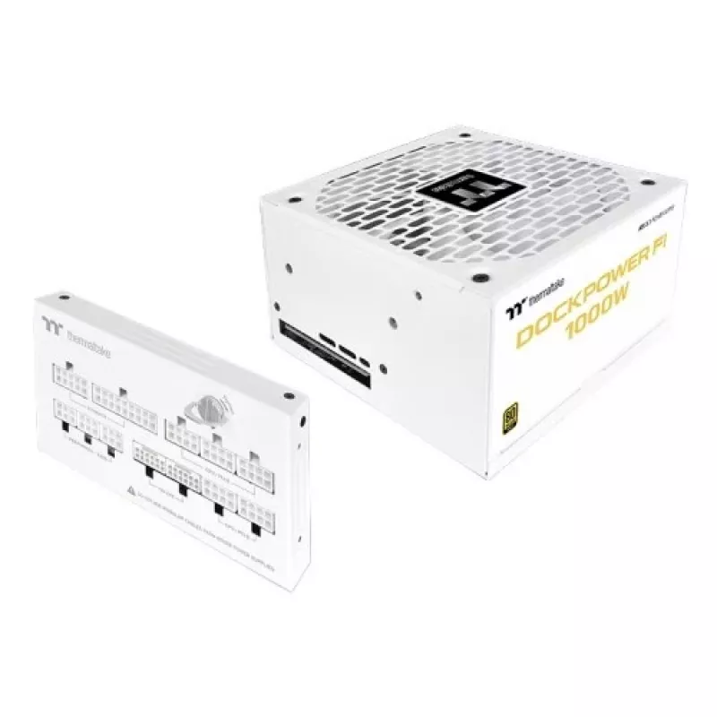 Thermaltake Dockpower FI 1000W datora barošanas bloks, 80 PLUS Gold, balts