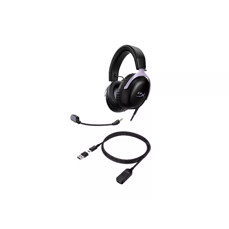 HyperX Cloud III spēļu austiņas, melnas ar lavandas krāsu