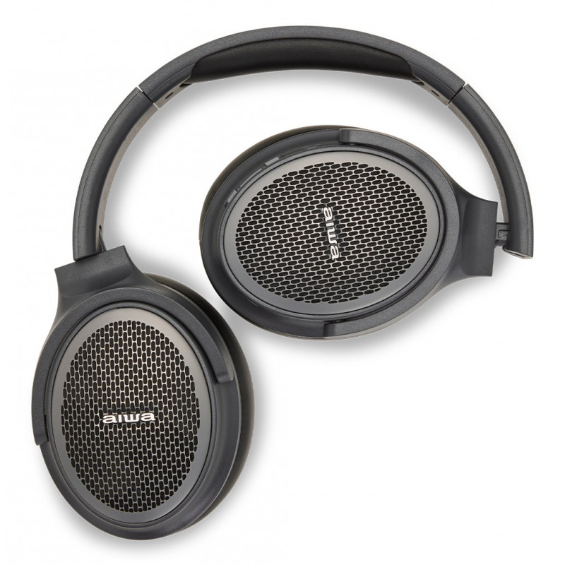Aiwa HST-250BT bezvadu austiņas, pelēkas, ar mikrofonu, 3,5 mm, Bluetooth 5.0