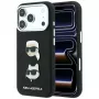 Karl Lagerfeld KF003249 Saffiano with Karl & Choupette Heads Pins & Logo apvalks iPhone 18 Pro / 17 Pro, melns