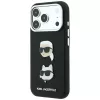 Karl Lagerfeld KF003249 Saffiano with Karl & Choupette Heads Pins & Logo apvalks iPhone 18 Pro / 17 Pro, melns