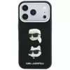 Karl Lagerfeld KF003249 Saffiano with Karl & Choupette Heads Pins & Logo apvalks iPhone 18 Pro / 17 Pro, melns
