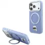 Karl Lagerfeld KF003237 with Ring Stand 360 Karl Head Pin MagSafe apvalks iPhone 18 Pro / 17 Pro, gaiši zils
