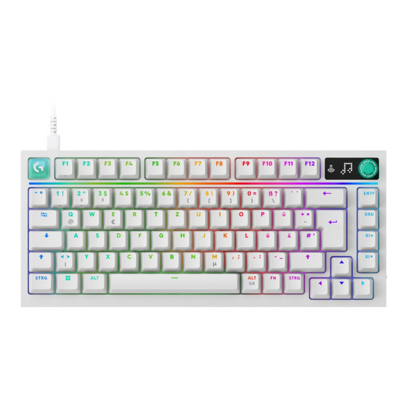Logitech G316 X 75 mehāniskā spēļu tastatūra, taktilā, balta, US International