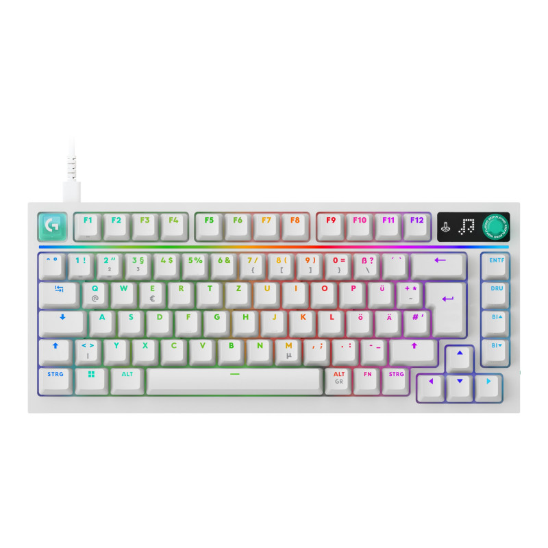 Logitech G316 X 75 mehāniskā spēļu tastatūra, taktilā, balta, US International