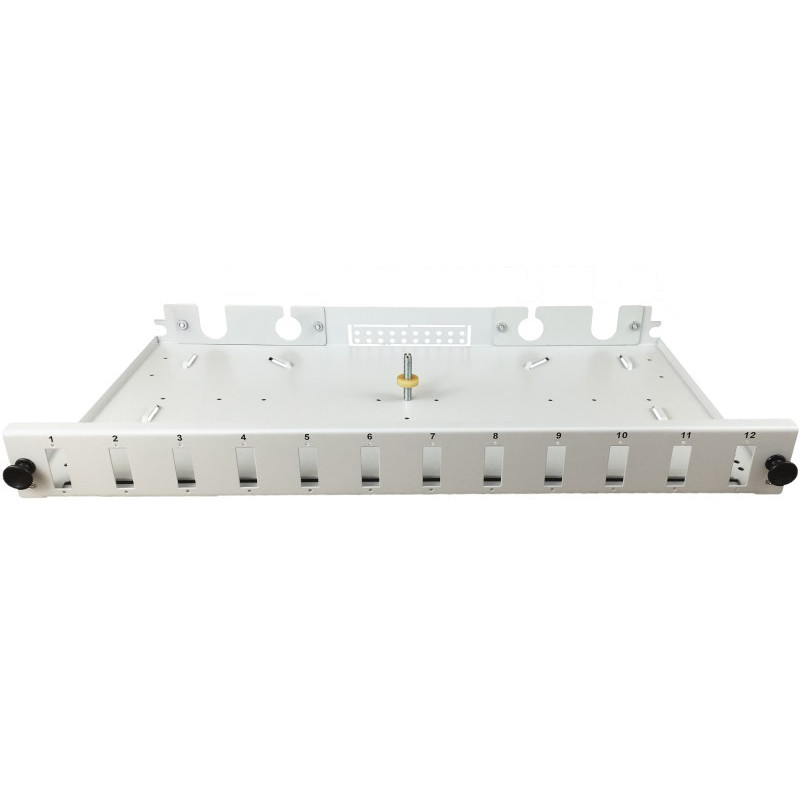 Alantec FOP-1U-12SCD-S 12xSC duplex 19 collu 1U optiskās šķiedras sadales panelis, izvelkams, ar priekšējo paneli un montāžas piederumiem