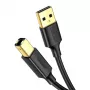 Ugreen US135 USB 2.0 A-B printera kabelis, apzeltīts, 1 m, melns