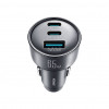 Joyroom JR-CCN19 auto lādētājs, 65 W, 2x USB-C + USB-A, tumši pelēks