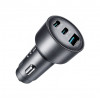 Joyroom JR-CCN19 auto lādētājs, 65 W, 2x USB-C + USB-A, tumši pelēks