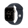 Apple Watch Series 12 GPS + Cellular 42 mm, dabiskā titāna korpuss, tumši zilā sporta siksniņa, M/L