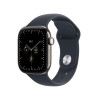 Apple Watch Series 12 GPS + Cellular 42 mm, dabiskā titāna korpuss, tumši zilā sporta siksniņa, M/L