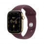 Apple Watch Series 12 GPS + Cellular 42 mm, mirdzoši zelta titāna korpuss, bordo sporta siksniņa, M/L