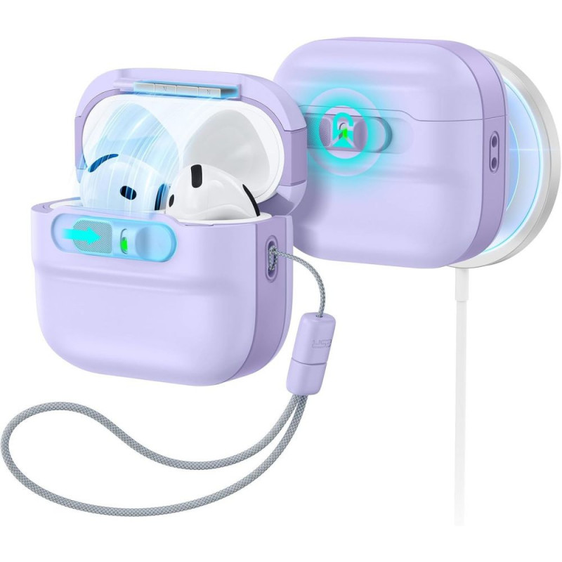 ESR Pulse HaloLock MagSafe apvalks Apple AirPods 4 / 5, lavandas krāsā