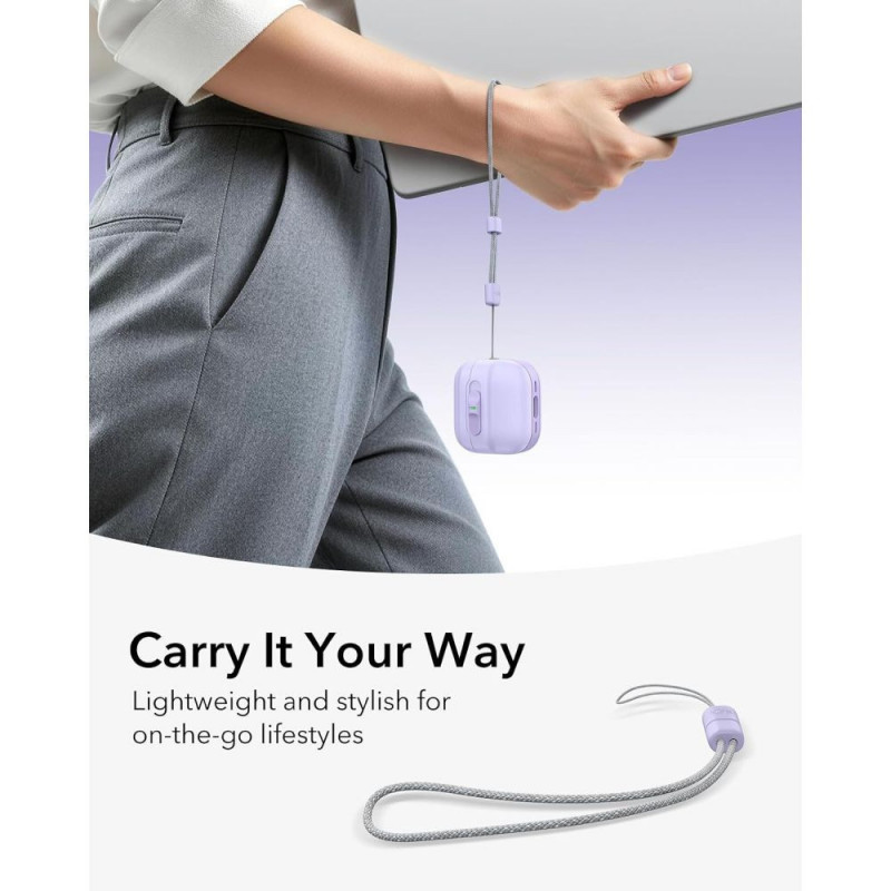 ESR Pulse HaloLock MagSafe apvalks Apple AirPods 4 / 5, lavandas krāsā