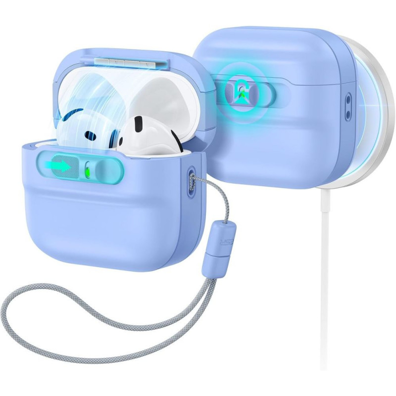 ESR Pulse HaloLock MagSafe apvalks Apple AirPods 4 / 5, gaiši zils