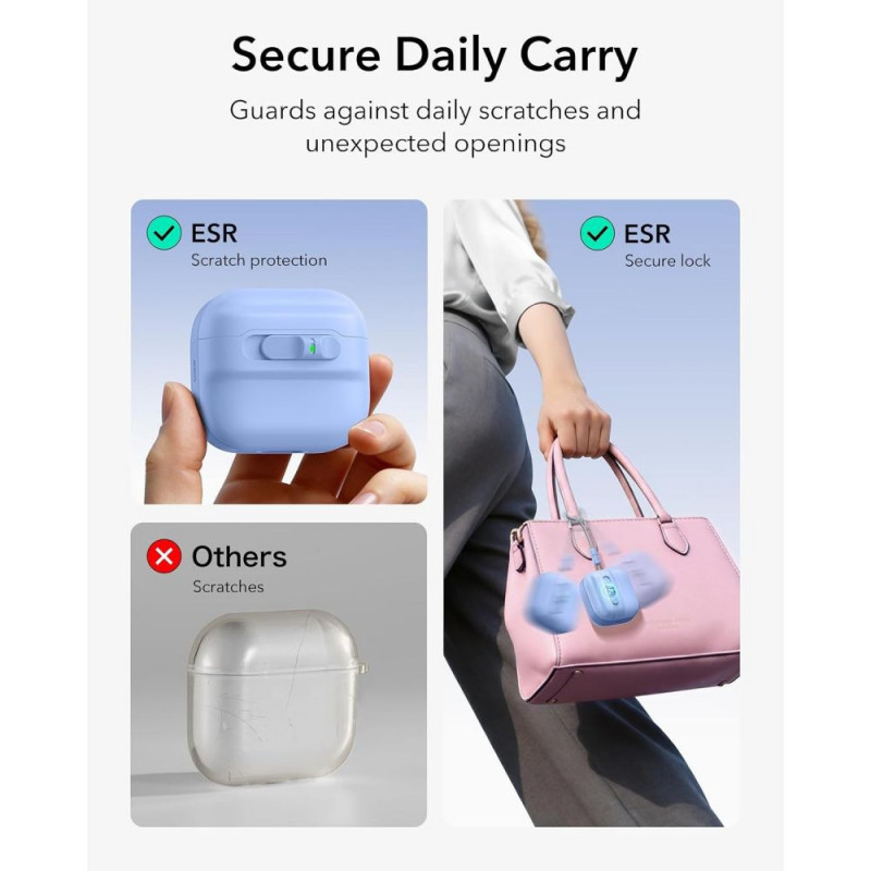 ESR Pulse HaloLock MagSafe apvalks Apple AirPods 4 / 5, gaiši zils