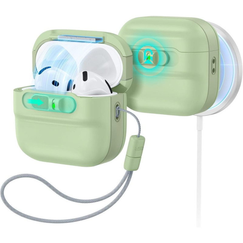 ESR Pulse HaloLock MagSafe apvalks Apple AirPods 4 / 5, gaiši zaļš