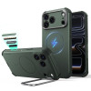 ESR Cyber Tough Kickstand MagSafe apvalks Apple iPhone 17 Pro / 18 Pro, zaļš