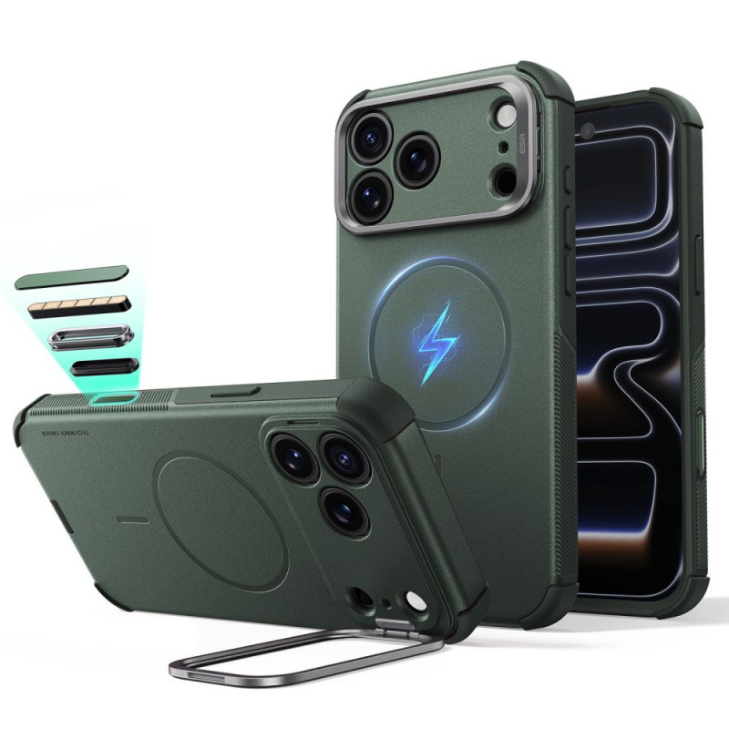 ESR Cyber Tough Kickstand MagSafe apvalks Apple iPhone 17 Pro / 18 Pro, zaļš
