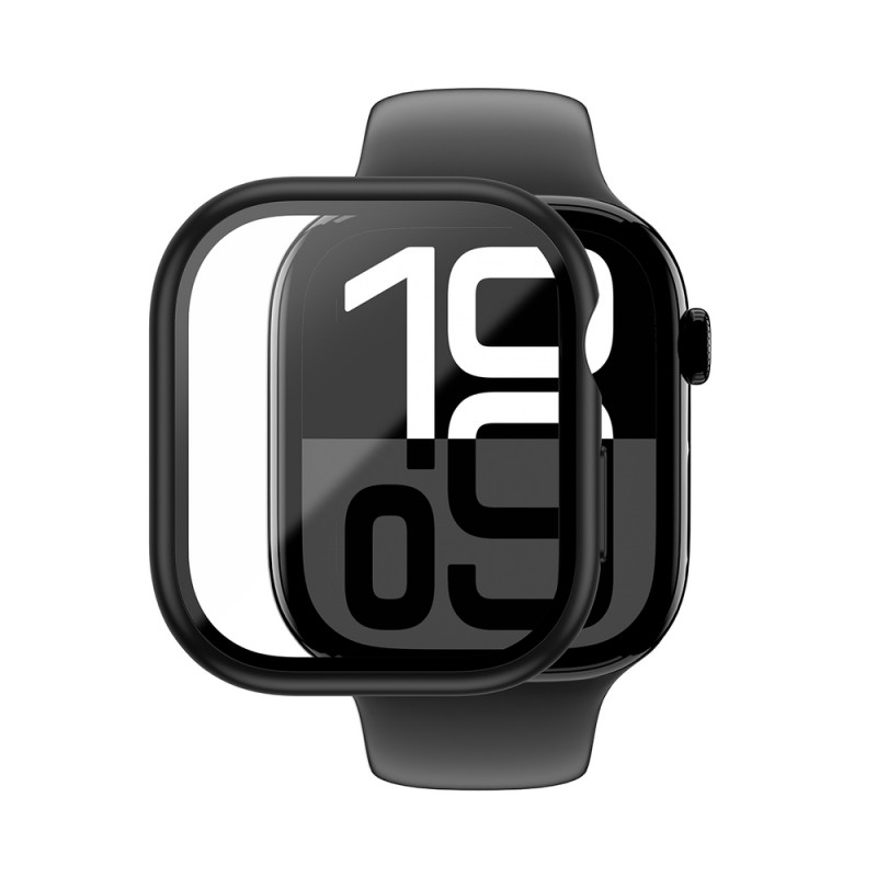 AmazingThing Radix Glass aizsargvāciņš Apple Watch 42 mm, rūdīts stikls, melns