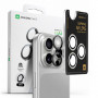 AmazingThing AR Aluminum 3 Lens Glass kameras objektīvu aizsargs ar rāmi iPhone 16 Pro / 16 Pro Max, melns