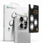 AmazingThing AR Aluminum 3 Lens Glass kameras objektīvu aizsargs ar rāmi iPhone 16 Pro / 16 Pro Max, sudraba krāsas