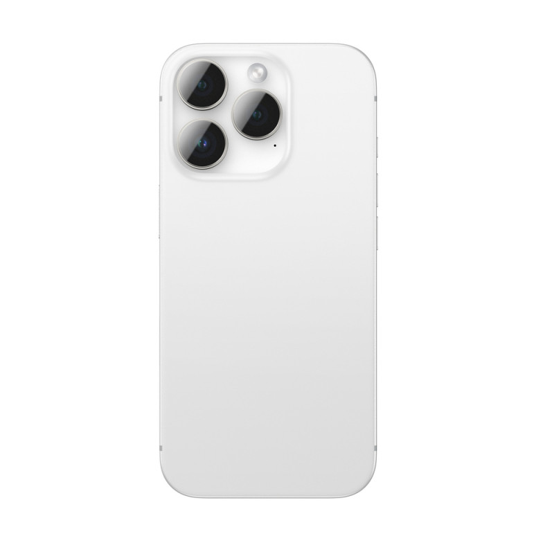 AmazingThing AR Aluminum 3 Lens Glass kameras objektīvu aizsargs ar rāmi iPhone 16 Pro / 16 Pro Max, sudraba krāsas