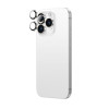 AmazingThing AR Aluminum 3 Lens Glass kameras objektīvu aizsargs ar rāmi iPhone 16 Pro / 16 Pro Max, sudraba krāsas