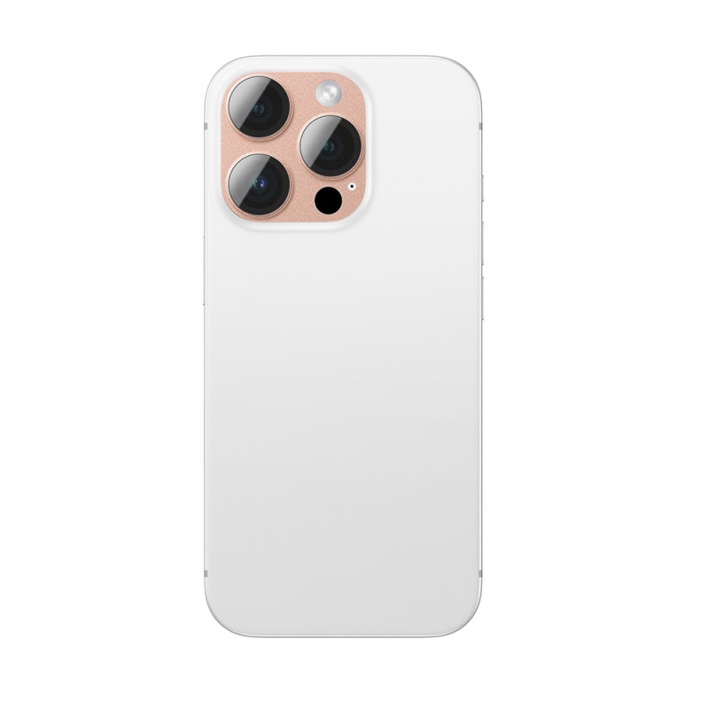 AmazingThing Aviation-Grade Alloy rūdīta stikla kameras objektīvu aizsargs iPhone 16 Pro / 16 Pro Max, rozā zelta krāsā