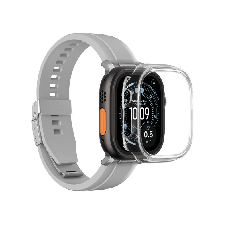 AmazingThing Minimal aizsargapvalks Apple Watch Ultra 3 / Ultra 4 49 mm, caurspīdīgs