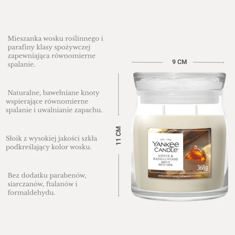 Yankee Candle YC Signature Amber & Sandalwood vidēja svece