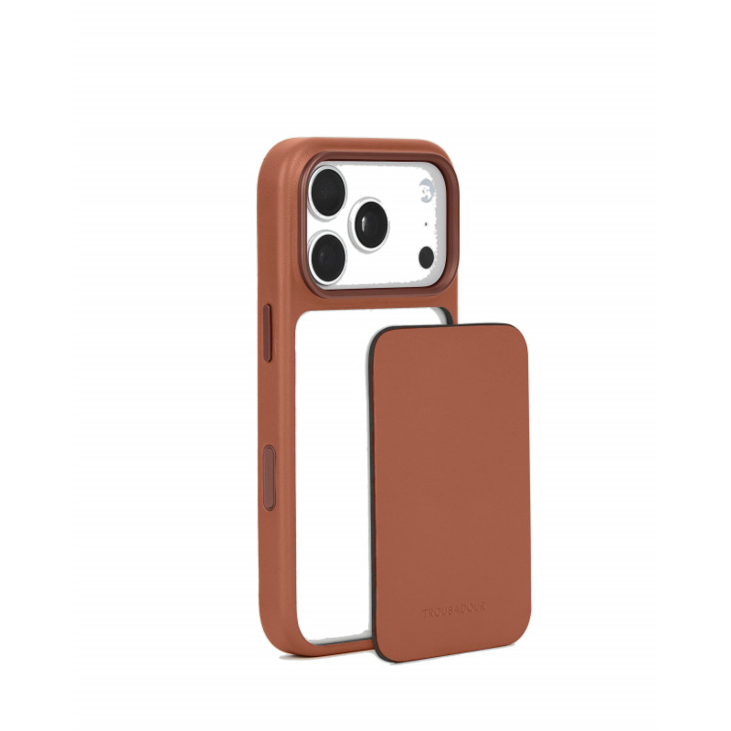 Mujjo Troubadour modulārs ādas vāciņš Apple iPhone 18 Pro / 17 Pro, ar MagSafe, gaiši brūns