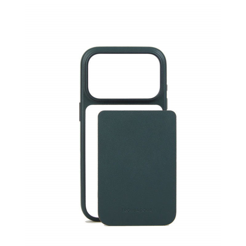 Mujjo Troubadour modulārs ādas vāciņš Apple iPhone 18 Pro / 17 Pro, ar MagSafe, obsidiāna zaļš